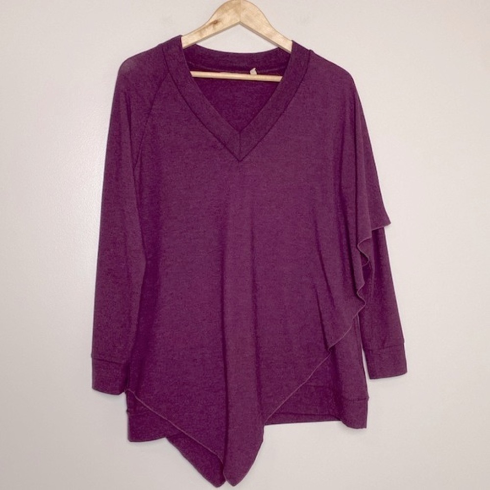 Soft Surroundings Long Sleeve V‎ Neck Asymmetrical Sweater Size S